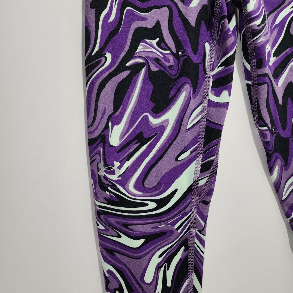 Under Armour Womens Purple Marble Print High Rise Ankle Leggings 1376341 Small - Picture 4 of 9